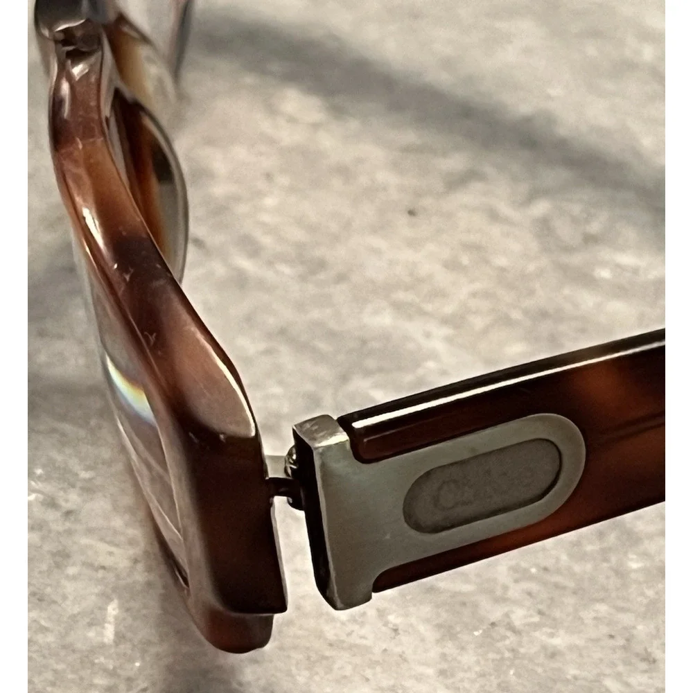 Chloe Eyeglasses Frames Rectangle Full Rim Tortoise Shell Brown 135